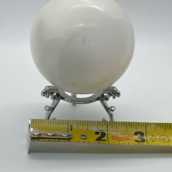 Crystal Selenite Ball, Polished Quartz Sphere on tripod stand - Picture 14 of 16